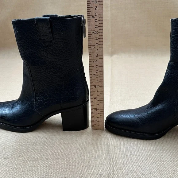 Vince Camuto Zeldina Black Leather Heeled Boots - Picture 15 of 16